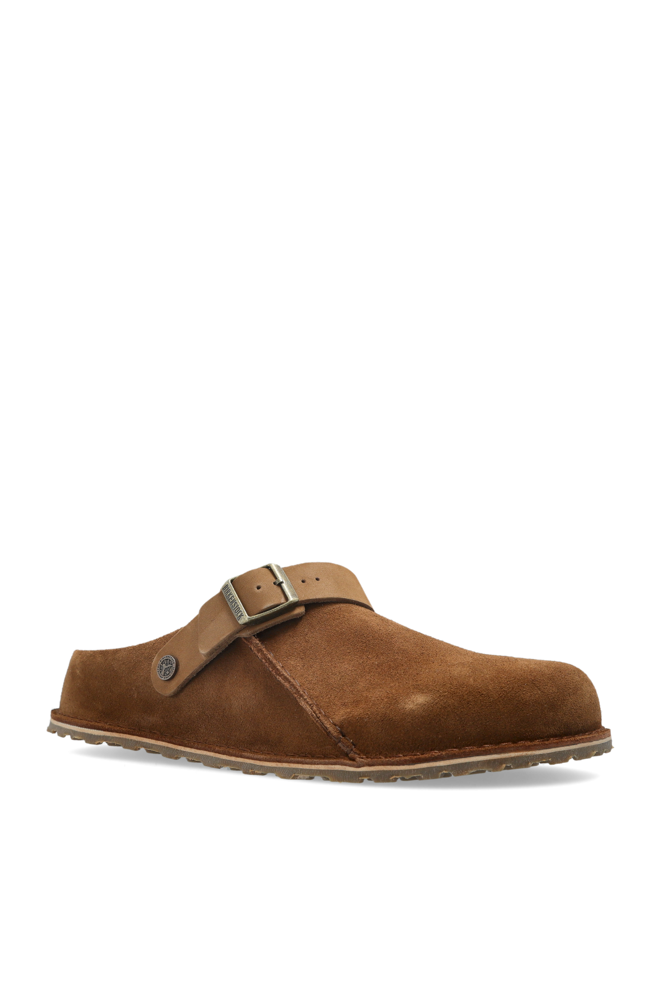 Brown 'Lutry Premium Suede' slides Birkenstock - Vitkac GB